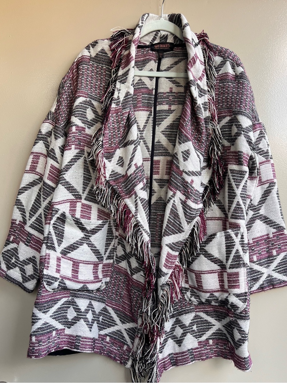 Shyanne Western Fringe Cardigan L Festival Tribal Open Front BOHO Cabincore Fall - Picture 8 of 12